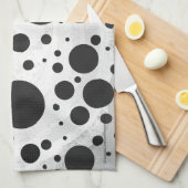 Kohl Black Polka Dot Pattern Theedoek (Quarter Fold)