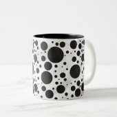 Kohl Black Polka Dot Pattern Tweekleurige Koffiemok (Voorkant rechts)