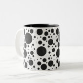 Kohl Black Polka Dot Pattern Tweekleurige Koffiemok (Voorkant links)