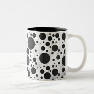 Kohl Black Polka Dot Pattern Tweekleurige Koffiemok