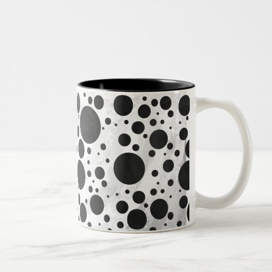 Kohl Black Polka Dot Pattern Tweekleurige Koffiemok (Rechts)