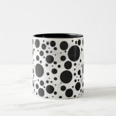 Kohl Black Polka Dot Pattern Tweekleurige Koffiemok (Center)