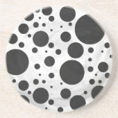 Kohl Black Polka Dot Pattern Zandsteen Onderzetter (Voorkant)