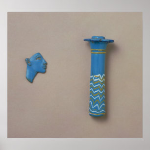 Kohl-kolf en inktfragment van de palmkolom poster