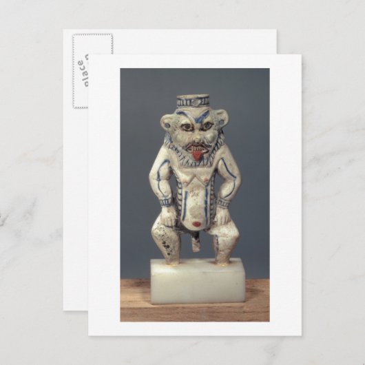 Kohl Pot, met de afbeelding van de Egyptische huis Briefkaart (Voorkant / Achterkant)