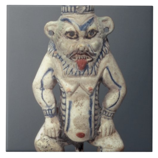 Kohl Pot, met de afbeelding van de Egyptische huis Tegeltje (Voorkant)