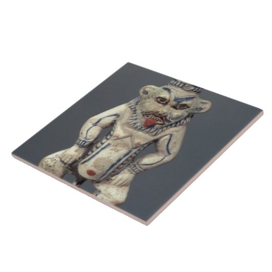 Kohl Pot, met de afbeelding van de Egyptische huis Tegeltje (Zijkant)