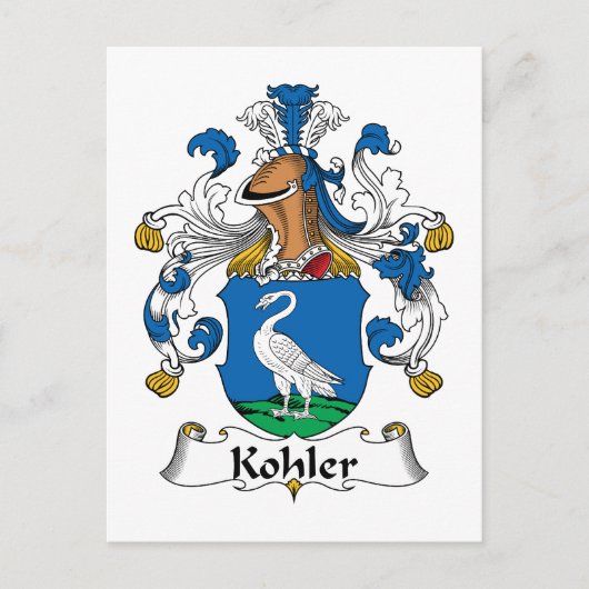 Kohler Family Crest Briefkaart (Voorkant)