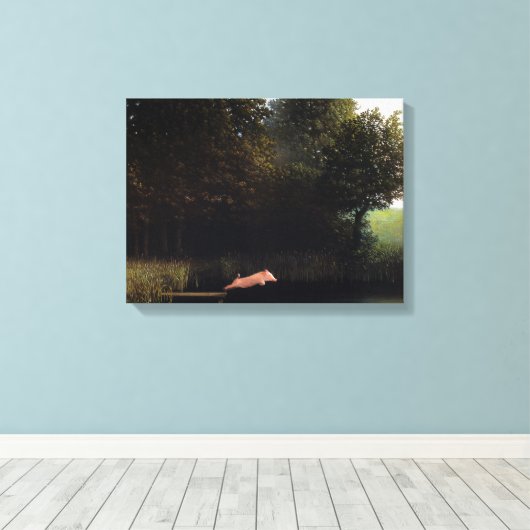 Kohler Pig Painting Canvas Afdruk (Insitu (Houten vloer))