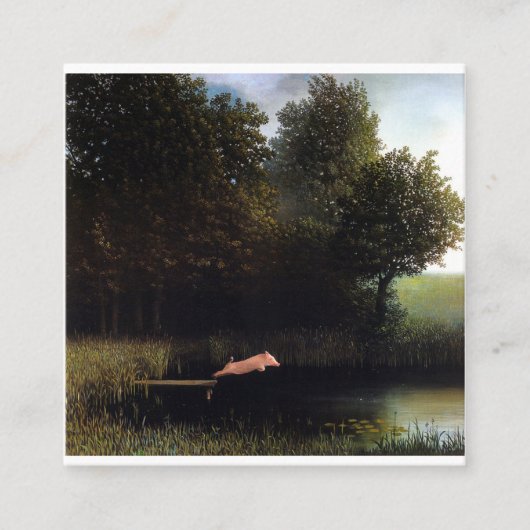 Kohler Pig Painting Vierkante Visitekaartje (Voorkant)