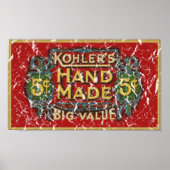 Kohler's Cigars - 1900 - in nood Poster (Voorkant)