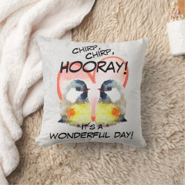 Kohlmeisen mit Herz Aquarell | Kissen Kussen