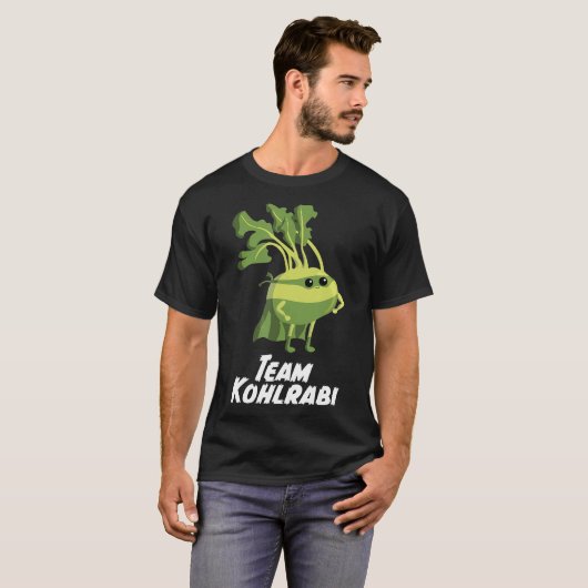 Kohlrabi plantaardige superfood voor veganisten en t-shirt (Voorkant volledig)