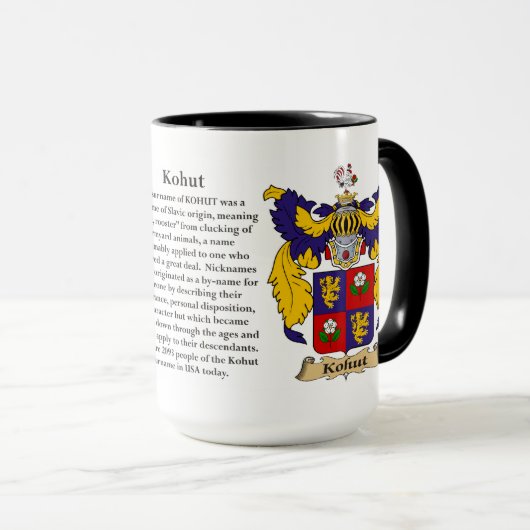 Kohut Family Coat of Arms (Engeland) Mok (Voorkant rechts)