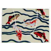 Koi and Flowing Waves Art Nouveau Design Groot Cadeauzakje (Achterkant)