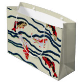 Koi and Flowing Waves Art Nouveau Design Groot Cadeauzakje (Achterkant Gekanteld)