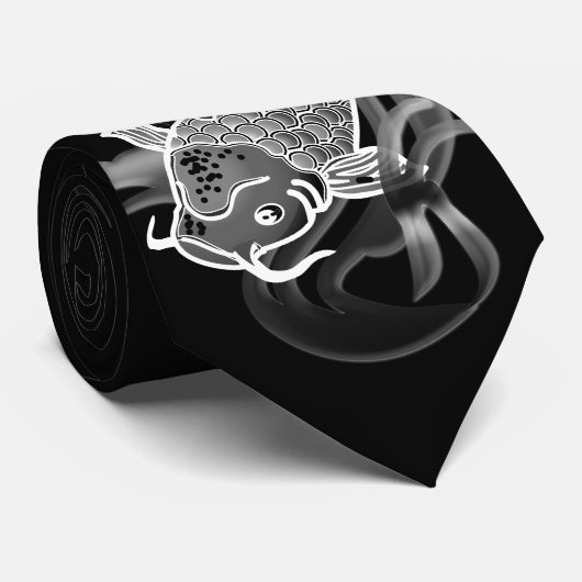 Koi B&W Stropdas (Opgerold)