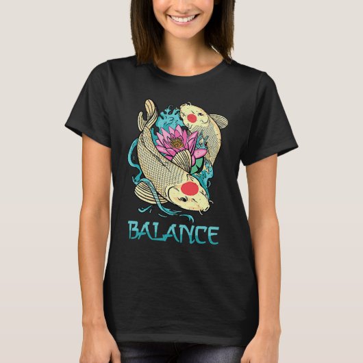 Koi  Balance  Minimalist  Peace  Fish  Petshop  Yo T-shirt (Voorkant)