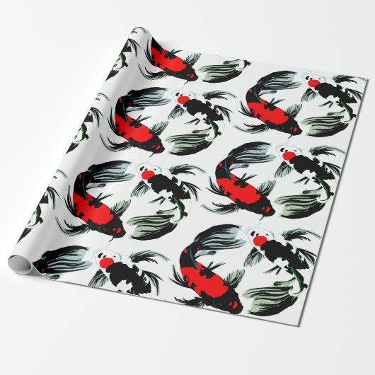 Koi Balance wrapping Paper Cadeaupapier (Uitgerold)