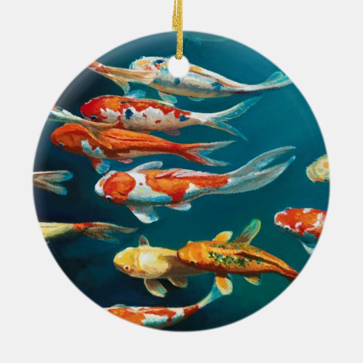 Koi Ballet - Keramisch Ornament (Achterkant)