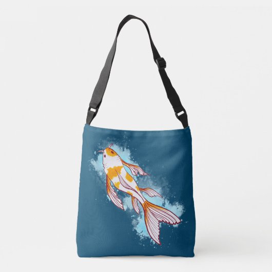 Koi-beeld van zwemmen crossbody tas (Achterkant)