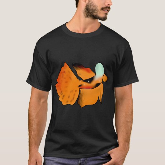 Koi Betta met Teal Accenten T-shirt (Voorkant)