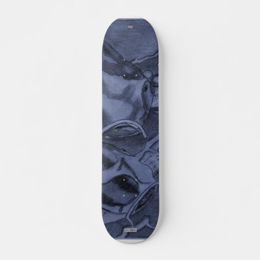 Koi (blauw) persoonlijk skateboard (Voorkant)