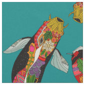 koi blauwgroen stof (Close Up)