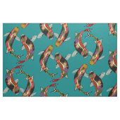 koi blauwgroen stof (Fat Quarter)