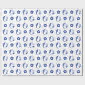 Koi Blossom Crest: Serene Blue Edition Cadeaupapier (Vlak)
