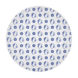 Koi Blossom Crest: Serene Blue Edition Snijplank