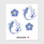 Koi Blossom Crest: Serene Blue Edition Sticker (Vel)