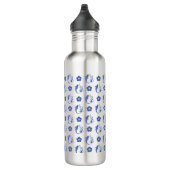 "Koi Blossom Crest: Serene Blue Edition" Waterfles (Rechts)