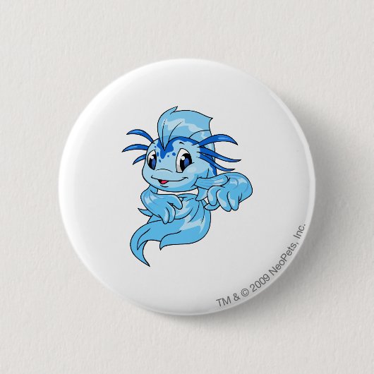 Koi Blue Ronde Button 5,7 Cm (Voorkant)