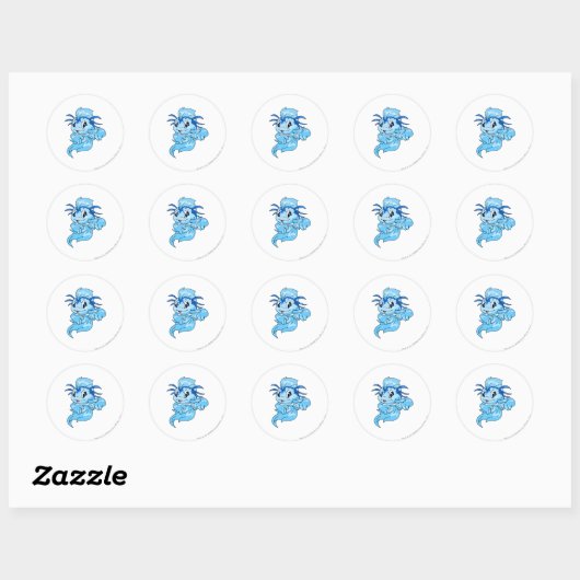 Koi Blue Ronde Sticker (Vel)