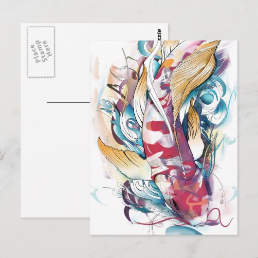 Koi-briefkaart afspelen briefkaart (Voorkant / Achterkant)