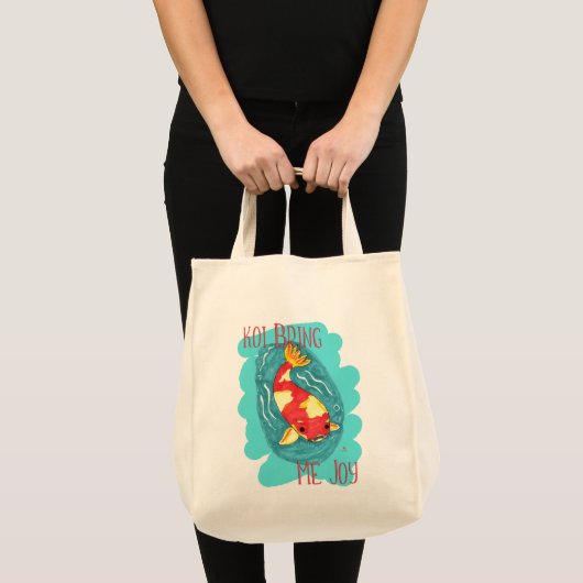 Koi Bring Me Joy Fun Fish Love Epic Motto Tote Bag (Voorkant (product))