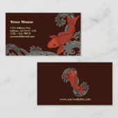 Koi (bruine achtergrond) visitekaartje (Voorkant / Achterkant)