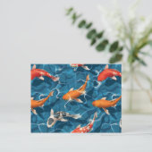 Koi Carp briefkaart (Staand voorkant)