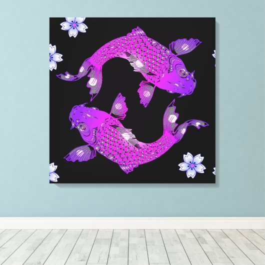 Koi-carp Canvas Afdruk (Insitu (Houten vloer))