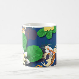 Koi Carp en Lotus Flowers Koffiemok