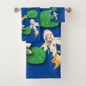 Koi Carp en Water Lily Bad Handdoek (Insitu)