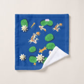 Koi Carp en Water Lily Bad Handdoek (Wasdoekje)