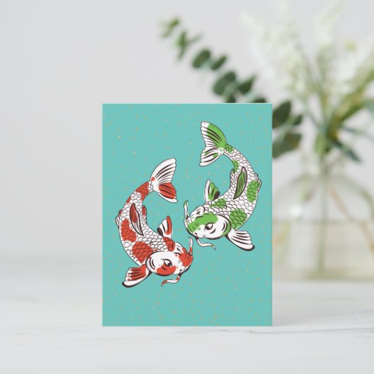 Koi Carp Feestdagenkaart (Staand voorkant)
