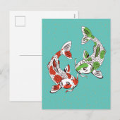 Koi Carp Feestdagenkaart (Voorkant / Achterkant)