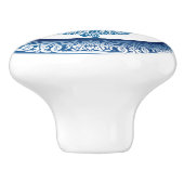 Koi Carp Fish Chinoiserie Blauw Patroon Keramische Knop (Zijkant)