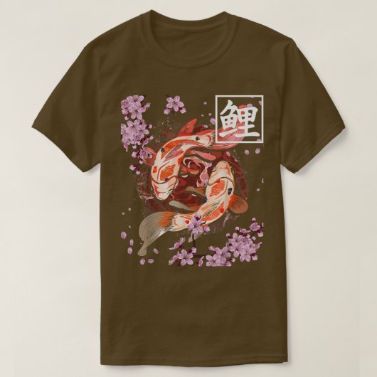 Koi Carp Fish Japan Sakura Cherry Blossom for K T-shirt (Design voorkant)