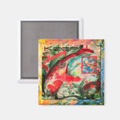 Koi Carp Fish Keep Swimming Painting Magnet (Voorkant / Achterkant)