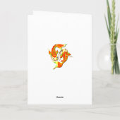 Koi Carp Fish Oranje Green op Bedankkaart (Achterkant)