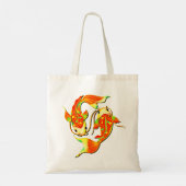 Koi Carp Fish Oranje Green op Tote Bag (Achterkant)